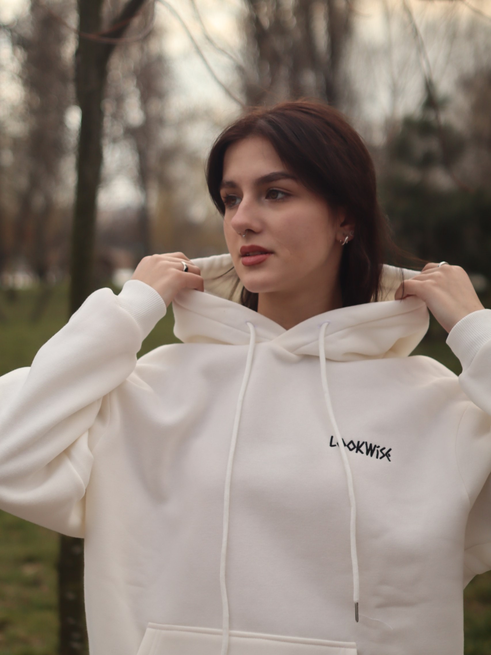 Худі жіноче (тепле на флісі) молочне/біле