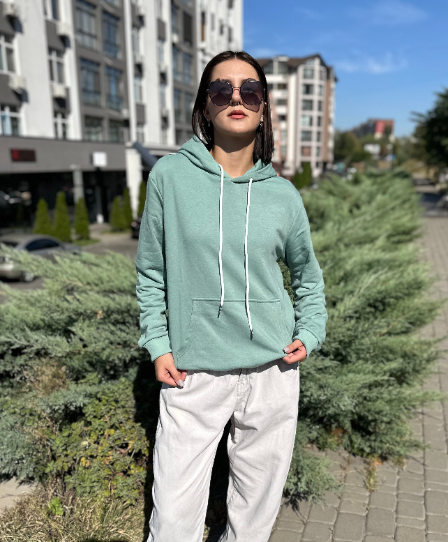 Худі жіноче (демісезоне) м'ятне/світло-зелене