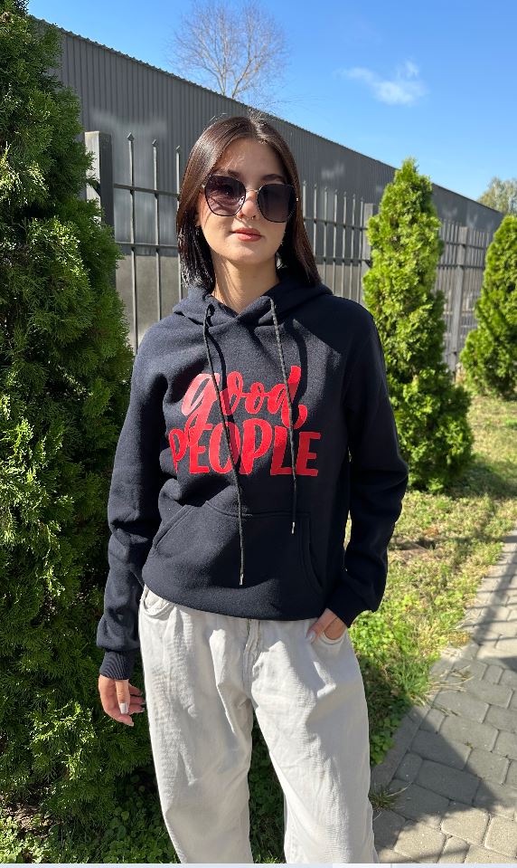 Худі унісекс (фліс) чорне Good People