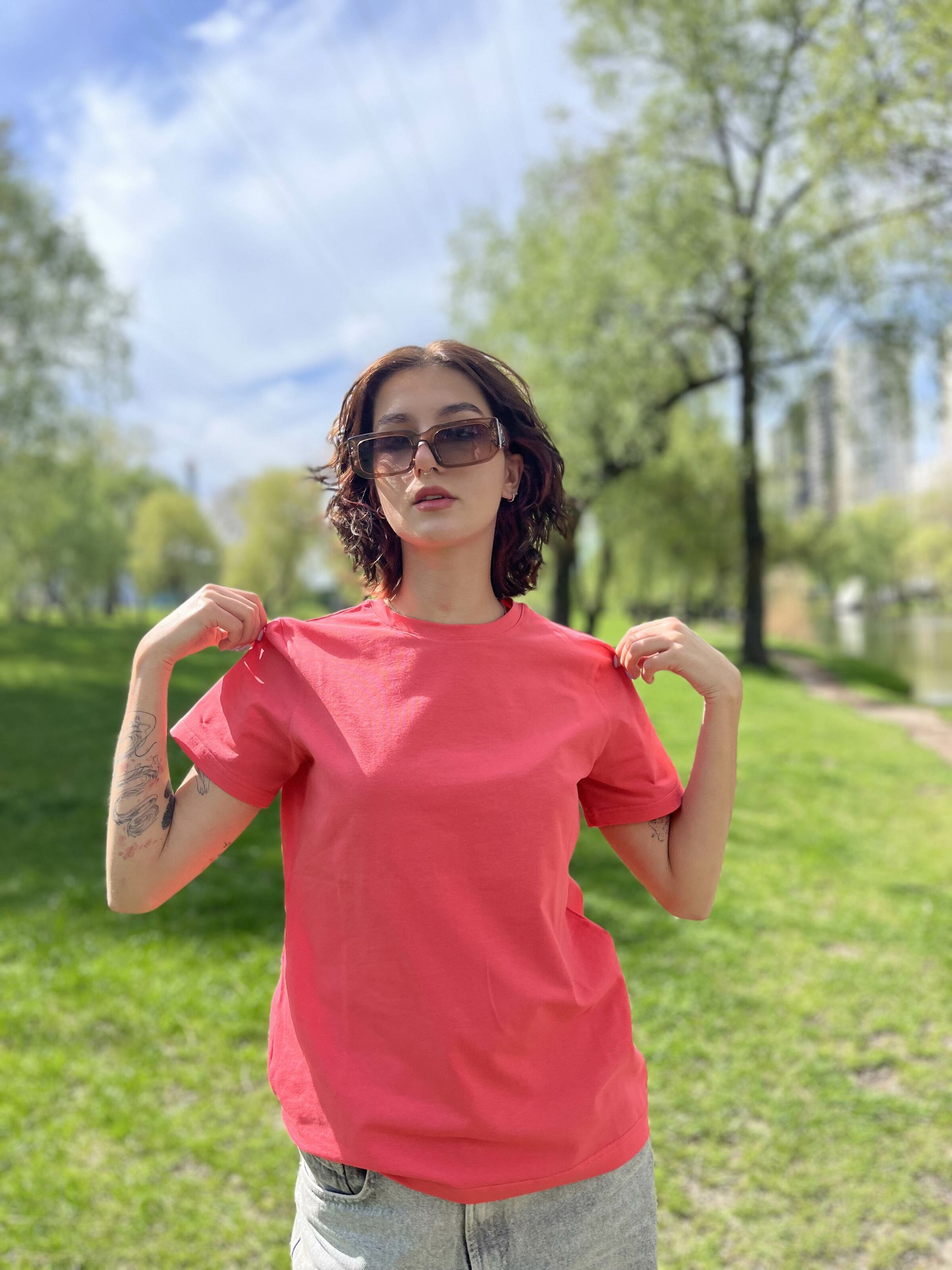 Футболка класична коралова (9.04.4)
