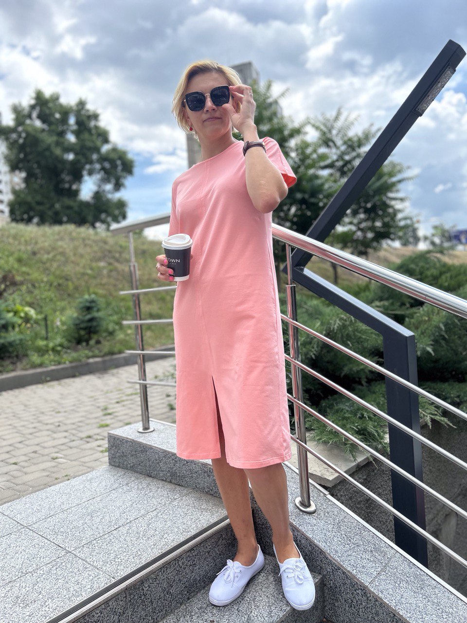 Сукня футболка персик (10.06.1)
