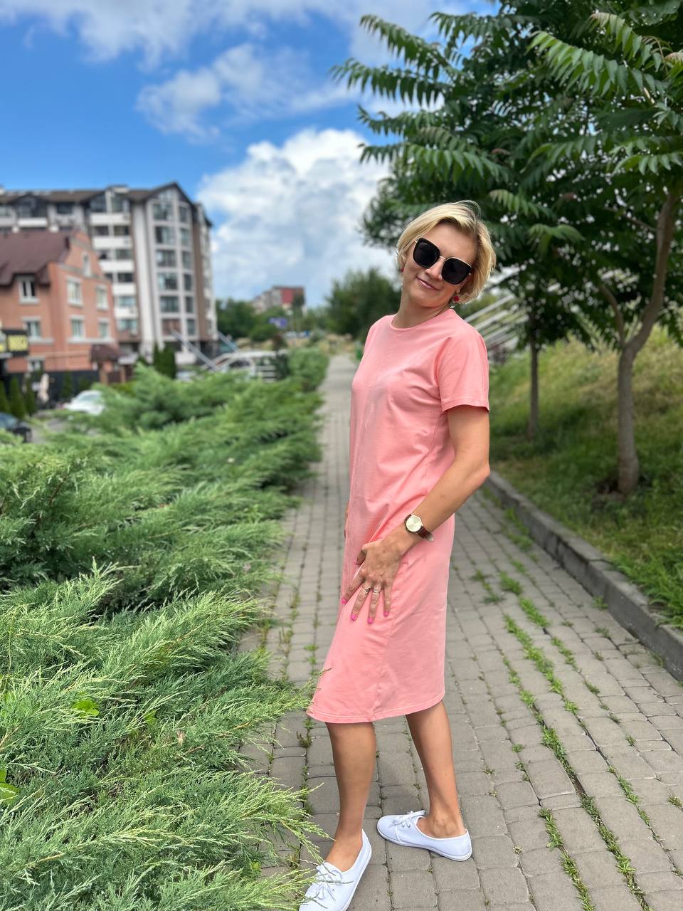 Сукня футболка персик (10.06.1)