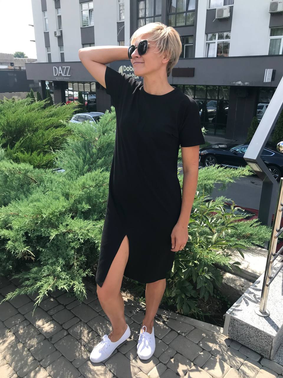 Сукня футболка чорна(10.06.4)