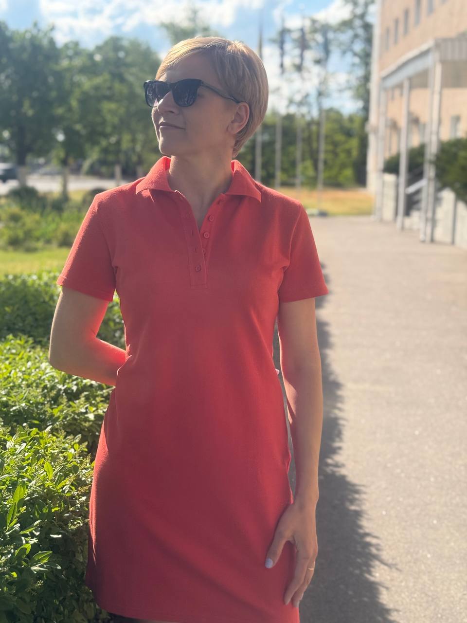 Поло сукня теракотова