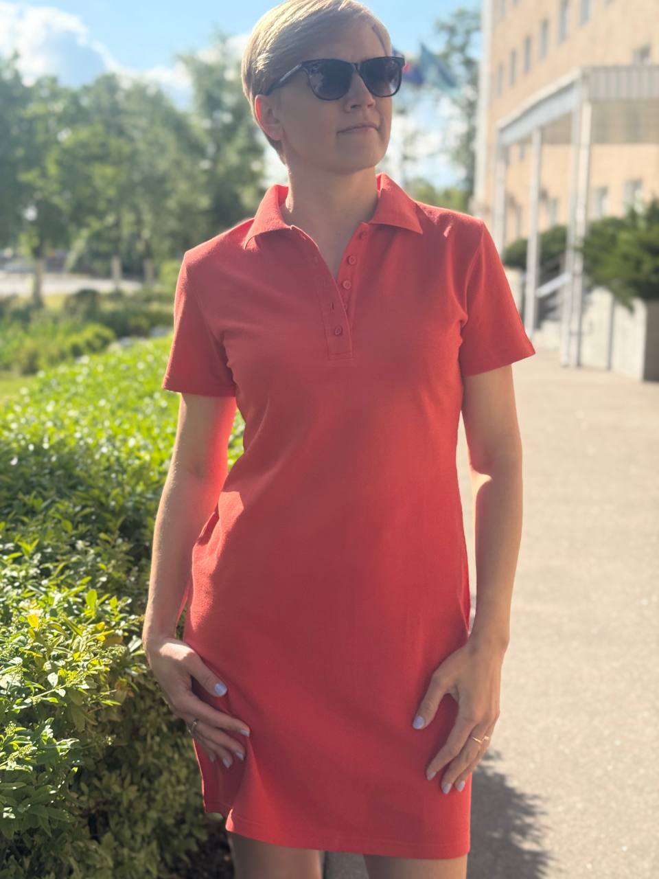Поло сукня теракотова