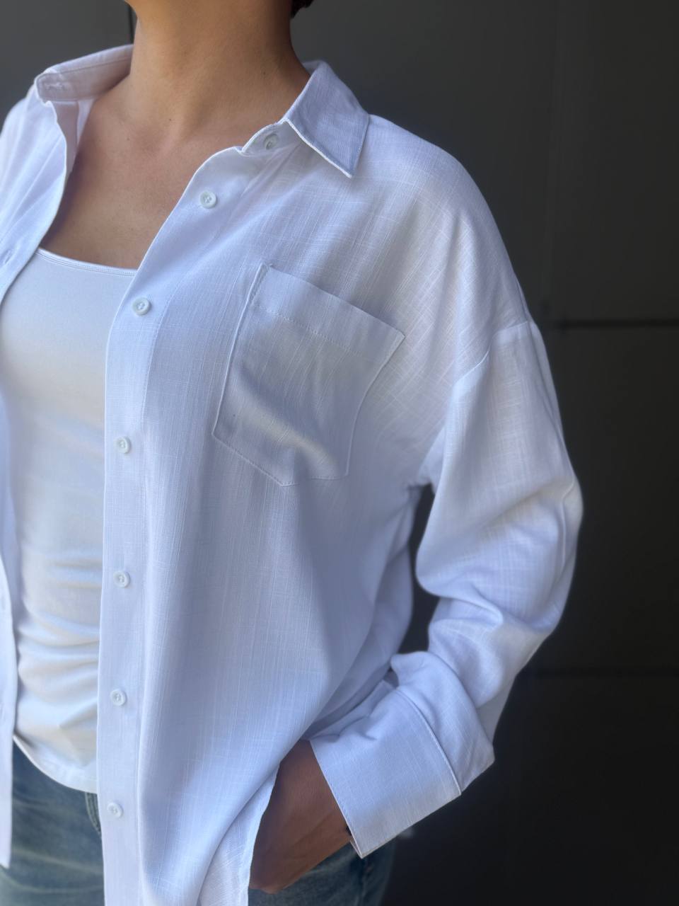 Сорочка біла оверсайз Casual White