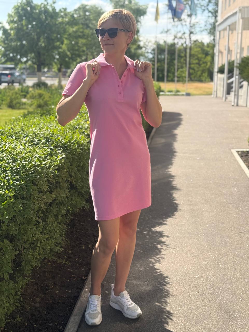 Поло сукня рожева