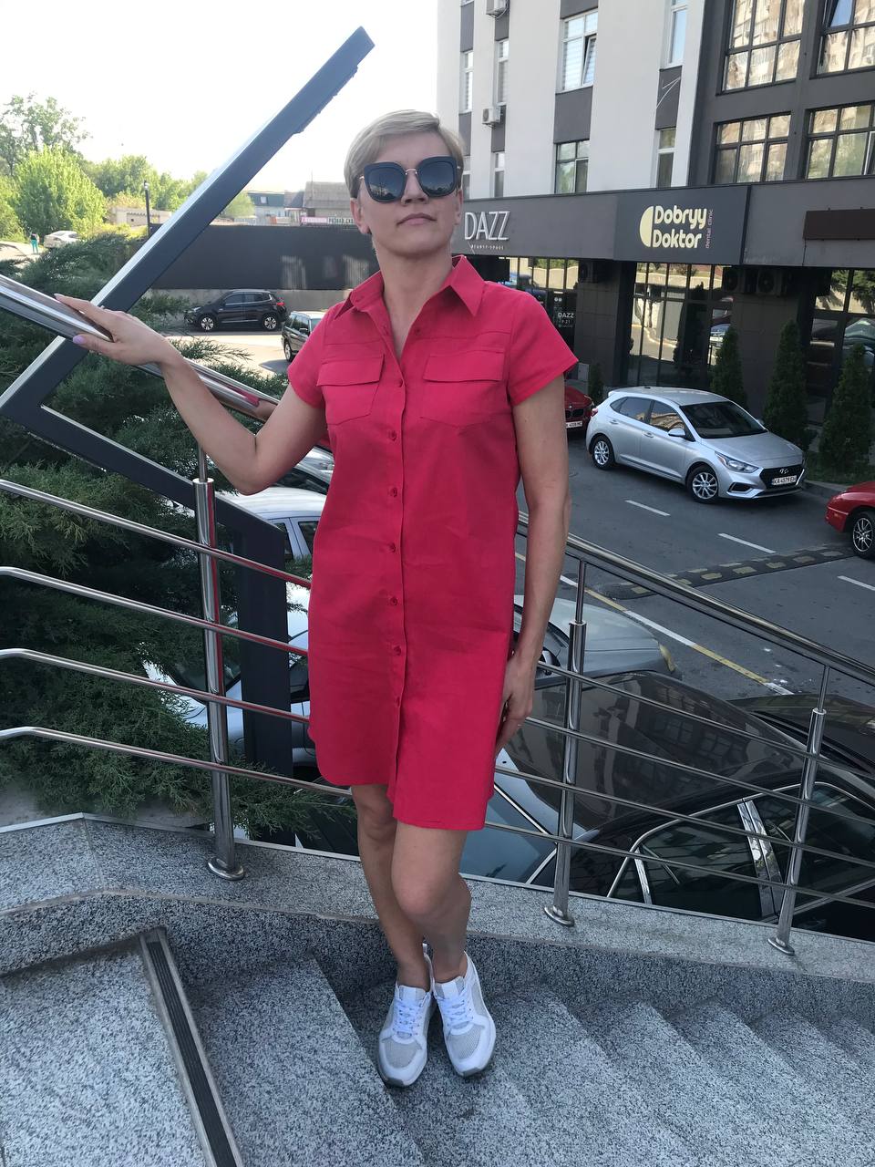 Сукня-сорочка Mila світло-малинова